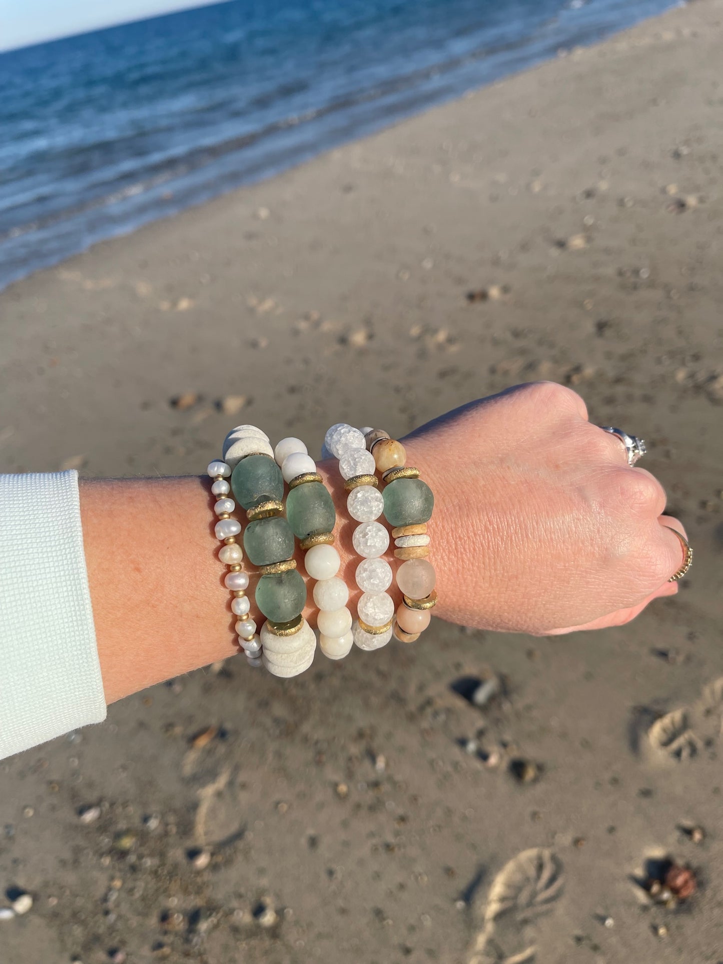 Single Stack Bracelet | Sea Glass